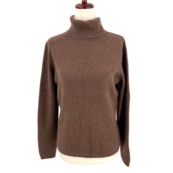 A. Giannetti 100% 2-Ply Cashmere Ribbed Turtleneck Sweater Large - Picture 1 of 5